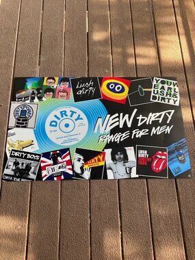 EXTREMELY RARE LUSH "Dirty" Range for Men Campaign Mylar Shop Light Box Insert